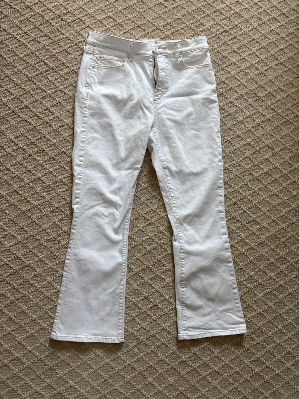 LOFT White Kick Crop Jeans